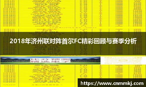 2018年济州联对阵首尔FC精彩回顾与赛季分析